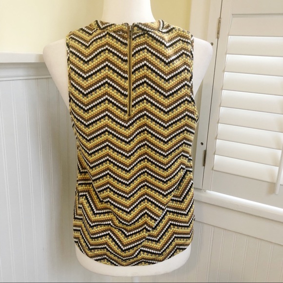 Anthropologie Postage Stamp Sleeveless Chevron Top - Picture 2 of 5